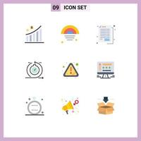 Modern Set of 9 Flat Colors Pictograph of iteration development accounting cycle bookkeeping Editable Vector Design Elements