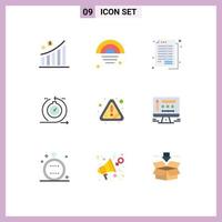 Modern Set of 9 Flat Colors Pictograph of iteration development accounting cycle bookkeeping Editable Vector Design Elements