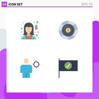 4 User Interface Flat Icon Pack of modern Signs and Symbols of chemist body pharmacy coins location Editable Vector Design Elements