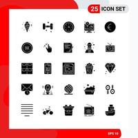 Pack of 25 creative Solid Glyphs of finance business solution device business report business development Editable Vector Design Elements