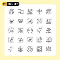 25 Creative Icons for Modern website design and responsive mobile apps 25 Outline Symbols Signs on White Background 25 Icon Pack vector