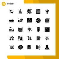 25 iconos creativos signos y símbolos modernos para desarrollar elementos de diseño vectorial editables de audio multimedia de ubicación portátil vector