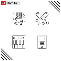 Set of 4 Modern UI Icons Symbols Signs for fortune omega pills patrick nutrients capsules event Editable Vector Design Elements