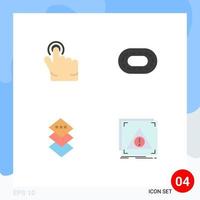 Set of 4 Vector Flat Icons on Grid for click error stadium design denied Editable Vector Design Elements