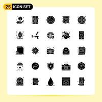 25 Universal Solid Glyphs Set for Web and Mobile Applications arts real refresh prize award Editable Vector Design Elements