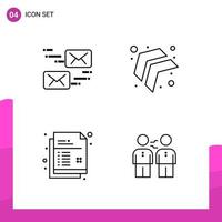 Outline Icon set Pack of 4 Line Icons isolated on White Background for responsive Website Design Print and Mobile Applications vector