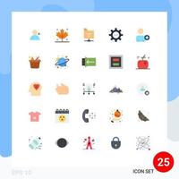 Group of 25 Flat Colors Signs and Symbols for food bucket multimedia server add on development Editable Vector Design Elements