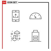 4 General Icons for website design print and mobile apps 4 Outline Symbols Signs Isolated on White Background 4 Icon Pack vector