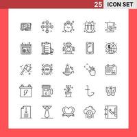 25 Icon Pack Line Style Outline Symbols on White Background Simple Signs for general designing vector