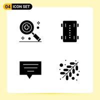 4 Creative Icons for Modern website design and responsive mobile apps 4 Glyph Symbols Signs on White Background 4 Icon Pack vector