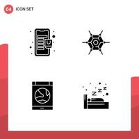 User Interface Pack of Basic Solid Glyphs of bag internet online store technology smartphone Editable Vector Design Elements