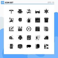 Group of 25 Solid Glyphs Signs and Symbols for google digital hr computing science Editable Vector Design Elements