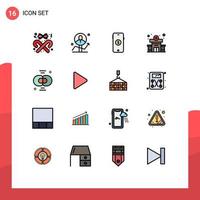 16 iconos creativos signos y símbolos modernos de bioquímica análisis hospitalario clínica compras elementos de diseño de vectores creativos editables