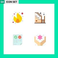 Stock Vector Icon Pack of 4 Line Signs and Symbols for business property money progress cons Editable Vector Design Elements