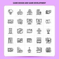 esquema 25 diseño de juegos y desarrollo de juegos conjunto de iconos diseño de estilo de línea vectorial conjunto de iconos negros paquete de pictogramas lineales web y diseño de ideas de negocios móviles ilustración vectorial vector