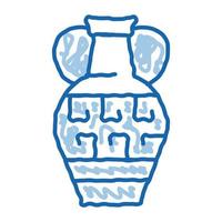 greek ornamental vase doodle icon hand drawn illustration vector