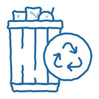 waste recycling doodle icon hand drawn illustration vector