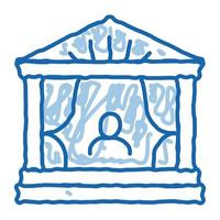 greek ancient theater doodle icon hand drawn illustration vector