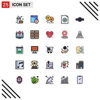 Universal Icon Symbols Group of 25 Modern Filled line Flat Colors of military grade balloons sync document Editable Vector Design Elements