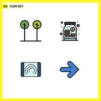 4 Filledline Flat Color concept for Websites Mobile and Apps eco user plant venture interface Editable Vector Design Elements