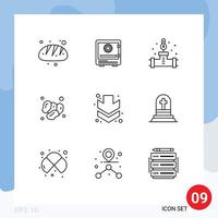 Outline Pack of 9 Universal Symbols of islam dates money temperature plumber Editable Vector Design Elements