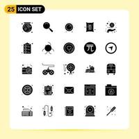 25 User Interface Solid Glyph Pack of modern Signs and Symbols of management seeds control farming agriculture Editable Vector Design Elements