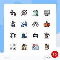 Universal Icon Symbols Group of 16 Modern Flat Color Filled Lines of spa stick biochemistry aroma technology Editable Creative Vector Design Elements