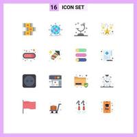 Set of 16 Modern UI Icons Symbols Signs for switch hanging stars biology decoration science Editable Pack of Creative Vector Design Elements