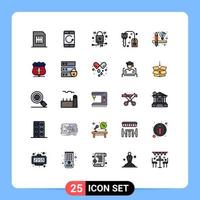 25 User Interface Filled line Flat Color Pack of modern Signs and Symbols of success key devices hotel network Editable Vector Design Elements