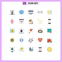 conjunto de 25 iconos modernos de la interfaz de usuario signos de símbolos para el desarrollo de la flecha científica derecha izquierda elementos de diseño vectorial editables vector