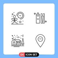 4 Line Black Icon Pack Outline Symbols for Mobile Apps isolated on white background 4 Icons Set vector