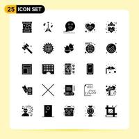25 iconos creativos signos y símbolos modernos de amor bandera música brasil feliz elementos de diseño vectorial editables vector