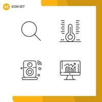 4 Creative Icons Modern Signs and Symbols of search speaker ui hospital internet of things Editable Vector Design Elements