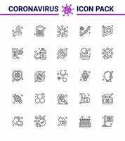 25 line Corona Virus pandemic vector illustrations hospital sign virus disease microbe bacterium viral coronavirus 2019nov disease Vector Design Elements