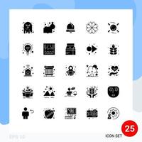 25 iconos creativos signos y símbolos modernos de flecha clima aprendizaje química copo de nieve campana de navidad elementos de diseño vectorial editables vector