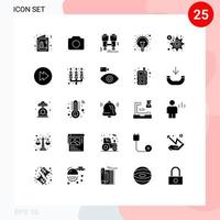 25 iconos creativos signos y símbolos modernos de idea de interfaz de usuario de luz de dólar encontrar elementos de diseño vectorial editables vector