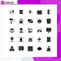 Set of 25 Modern UI Icons Symbols Signs for degree equalizer wheat audio up Editable Vector Design Elements