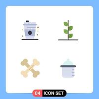 Set of 4 Vector Flat Icons on Grid for glass lab forest tree baby Editable Vector Design Elements