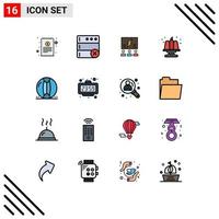 conjunto de 16 iconos de interfaz de usuario modernos signos de símbolos para cumpleaños de grupo de pasteles de fiesta pensar elementos de diseño de vectores creativos editables