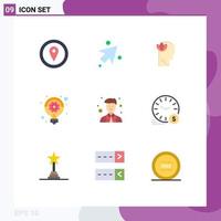 Set of 9 Vector Flat Colors on Grid for site coordinator relaxatio idea plan Editable Vector Design Elements