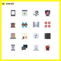 conjunto de 16 iconos modernos de la interfaz de usuario signos de símbolos para el sitio web de economía sanitaria error médico paquete editable de elementos de diseño de vectores creativos