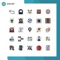 Set of 25 Modern UI Icons Symbols Signs for safety lock bunny deposit safe Editable Vector Design Elements