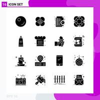 Solid Icon set Pack of 16 Glyph Icons isolated on White Background for Web Print and Mobile vector