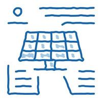 different actions of solar battery doodle icon hand drawn illustration vector