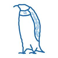 penguin bird doodle icon hand drawn illustration vector