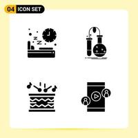 4 Creative Icons for Modern website design and responsive mobile apps 4 Glyph Symbols Signs on White Background 4 Icon Pack vector