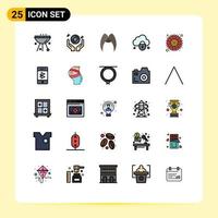 25 Creative Icons Modern Signs and Symbols of lock internet music men movember Editable Vector Design Elements