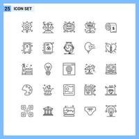 Set of 25 Modern UI Icons Symbols Signs for sale board info board judgment banner pumpkin Editable Vector Design Elements