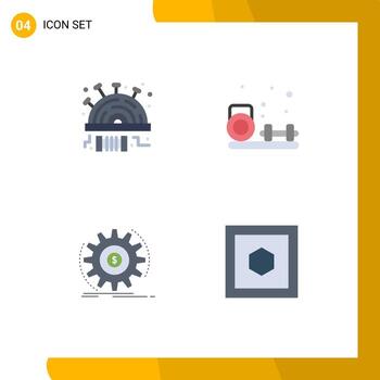 4 User Interface Flat Icon Pack of modern Signs and Symbols of modest flow stitch fitness making Editable Vector Design Elements