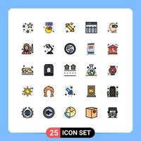 Stock Vector Icon Pack of 25 Line Signs and Symbols for exhaustion interface left image header Editable Vector Design Elements